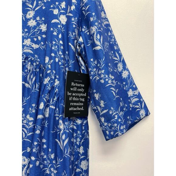 Tuckernuck Limoges Floral Royal Feminine Print A-Line Mini Shirt Dress XXXL - Picture 7 of 12